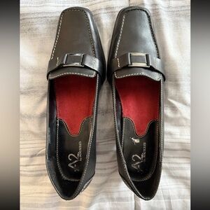 A2 By Aerosoles Women’s Black Buckle Heels 7